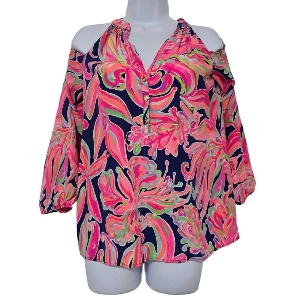 Lilly Pulitzer Silk Sunny Shoulder Elsa Top